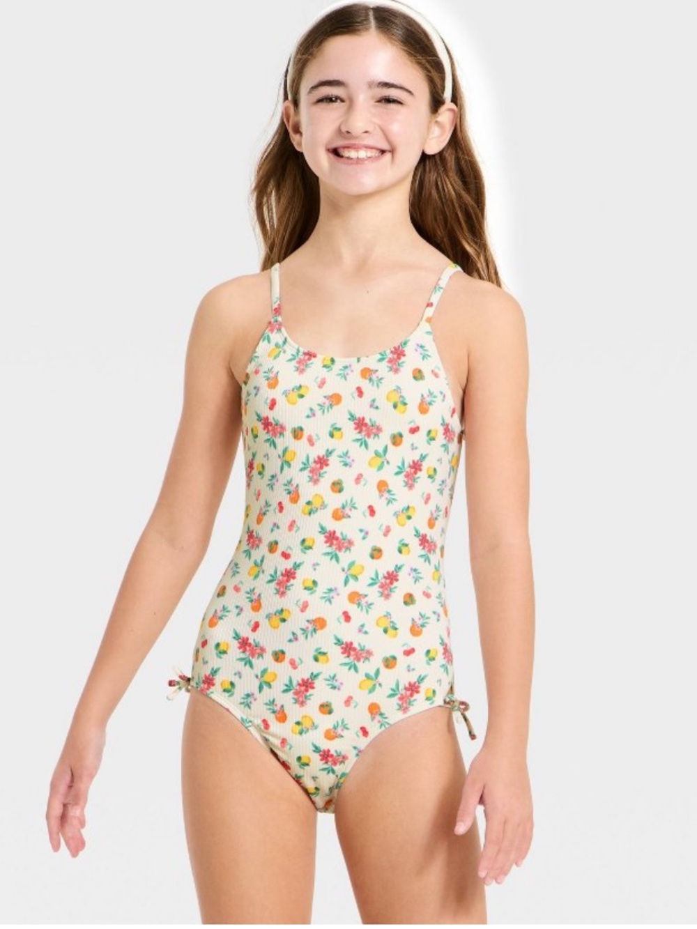 Art Class Girls Floral One-Piece Swimsuit